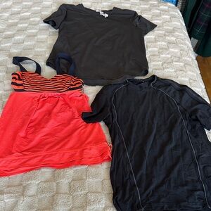 lululemon athletica Black and Red Short Sleeve Tops